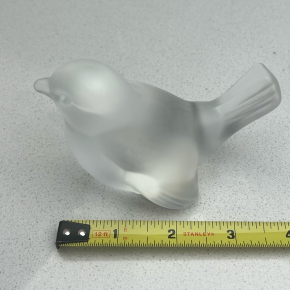 Vintage Fenton Clear Satin Songbird Bird - Picture 10 of 11